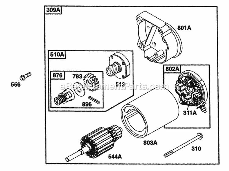 Page G Diagram and Parts List for 40A777-1221-01  Briggs and Stratton Engine